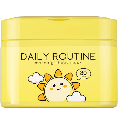 QTBT Daily Routine Morning Face Mask Sheet Hydro Boost, Pack of 30 Sheets, EWG Verified