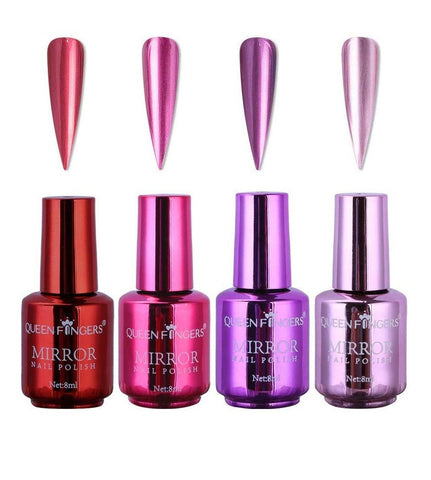 4 Pcs Plating Metallic Nail Polish Set