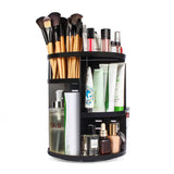 sanipoe 360 Rotating Makeup Organizer, DIY Adjustable Makeup Carousel Spinning Holder Storage Rack, Large Capacity Make up Caddy Shelf Cosmetics Organizer Box, Best for Countertop, Black