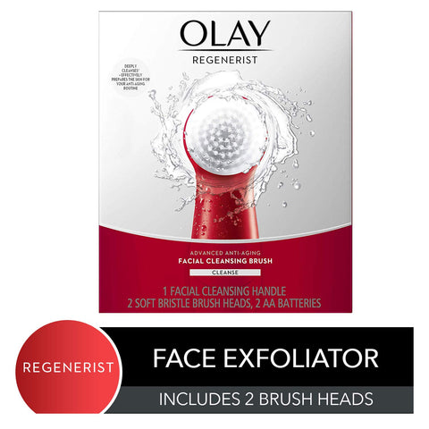 Facial Cleansing Brush by Olay Regenerist, Face Exfoliator with 2 Brush Heads