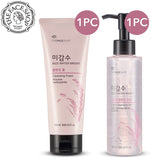 Rice Water Bright Cleansing Foam (150 mL/5.0 Oz) & Light Cleansing Oil (150 mL /5 Oz) Set, Moisturizing And Brightening Care For All Skin Types