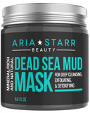 Aria Starr Dead Sea Mud Mask For Face, Acne, Oily Skin & Blackheads - Best Facial Pore Minimizer, Reducer & Pores Cleanser Treatment - Natural For Younger Looking Skin