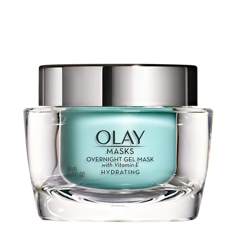 Face Mask Gel by Olay Masks, Overnight Facial Moisturizer with Vitamin E and Hyaluronic Acid for Hydrating Skin, 1.7 Fl Ounce